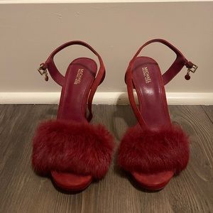 Michael Kors Heels with fur! Never worn!